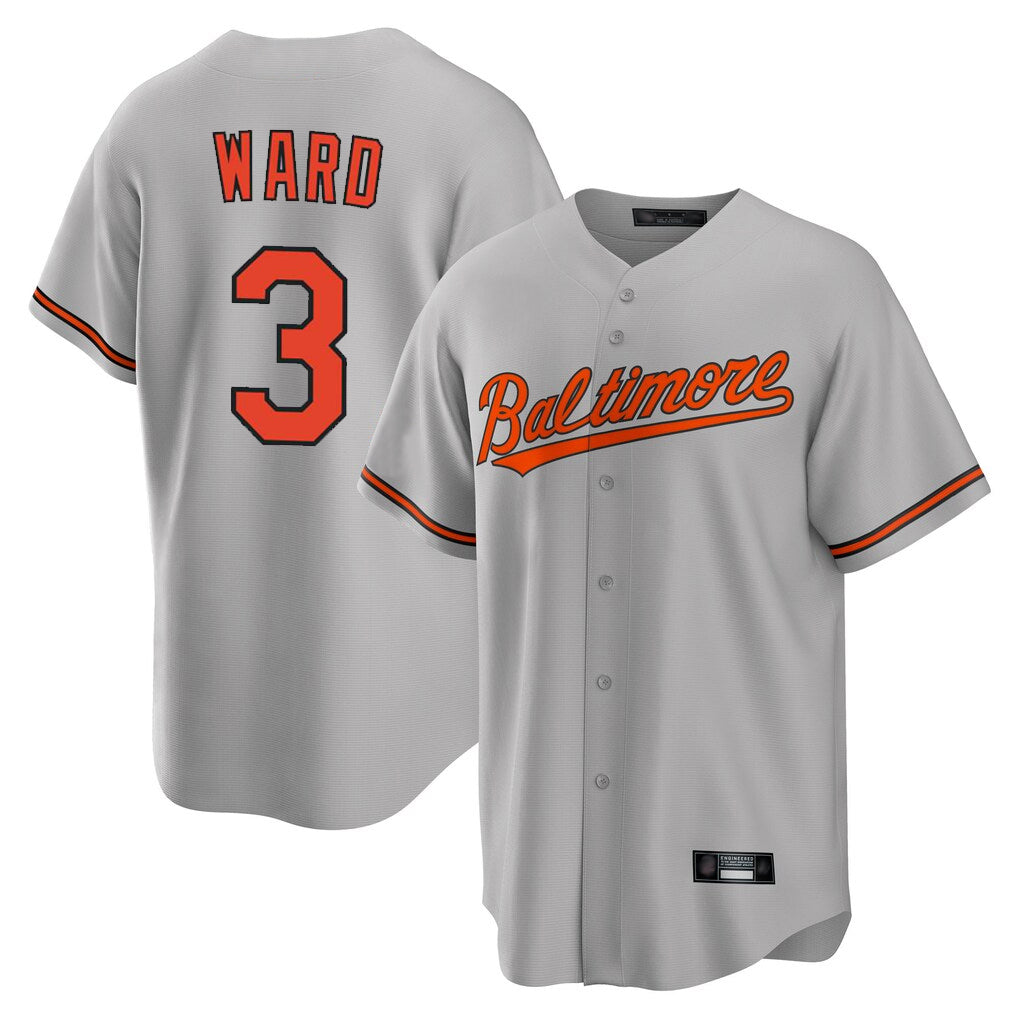 Ndoa B.Orioles #3 Taylor Ward Player Gray Home Game Stitched Jerseys