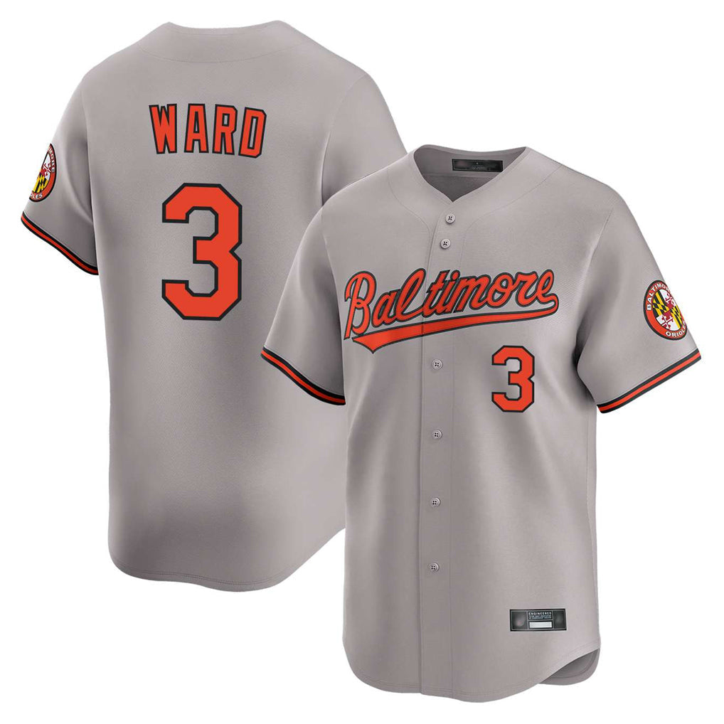 Ndoa B.Orioles #3 Taylor Ward Player Gray Limited Home Game Stitched Jerseys