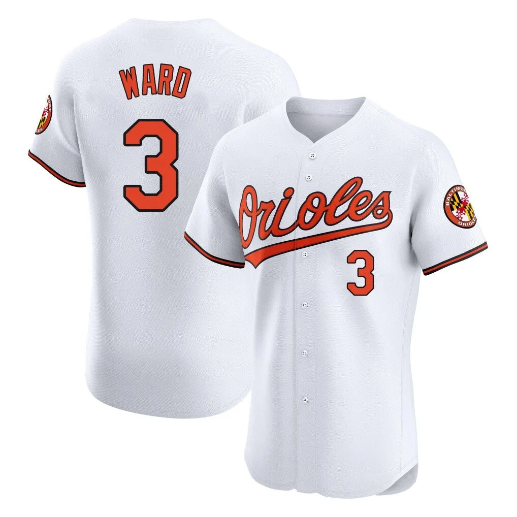 Ndoa B.Orioles #3 Taylor Ward Player White Limited Elite Home Game Stitched Jerseys