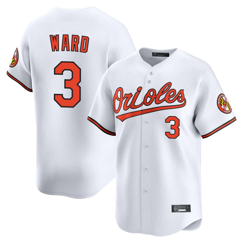 Ndoa B.Orioles #3 Taylor Ward Player White Limited Home Game Stitched Jerseys