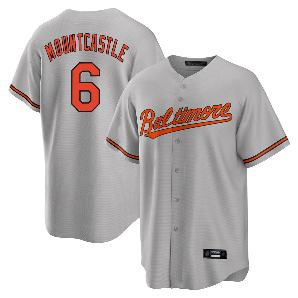 Ndoa B.Orioles #6 Ryan Mountcastle Player Gray Home Game Stitched Jerseys