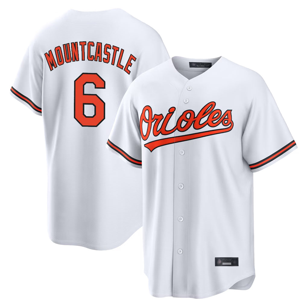 Ndoa B.Orioles #6 Ryan Mountcastle Player White Home Game Stitched Jerseys