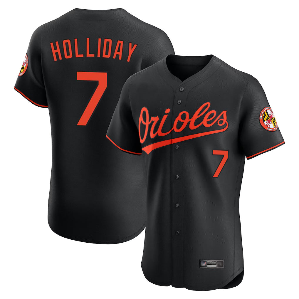 Ndoa B.Orioles #7 Jackson Holliday Player Black Limited Elite Home Game Stitched Jerseys