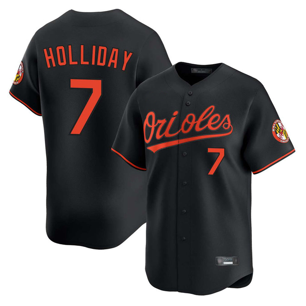 Ndoa B.Orioles #7 Jackson Holliday Player Black Limited Home Game Stitched Jerseys