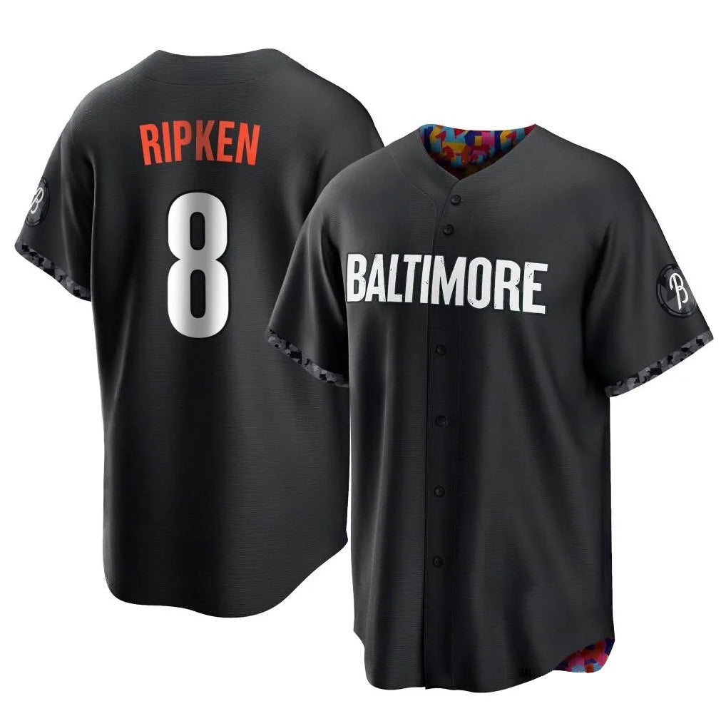 Ndoa B.Orioles #8 Cal Ripken Player Black City Connect Home Game Stitched Jerseys