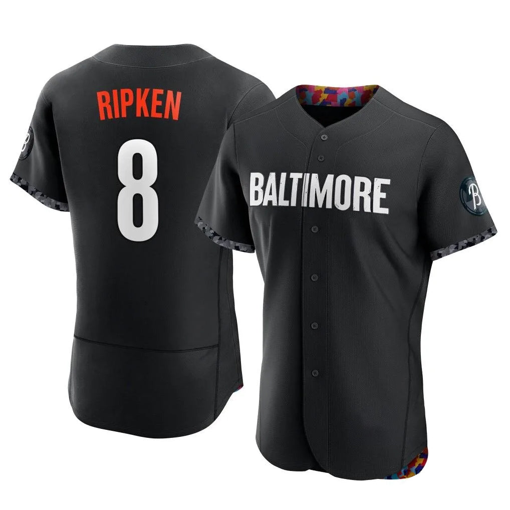 Ndoa B.Orioles #8 Cal Ripken Player Black City Connect Limited Elite Home Game Stitched Jerseys