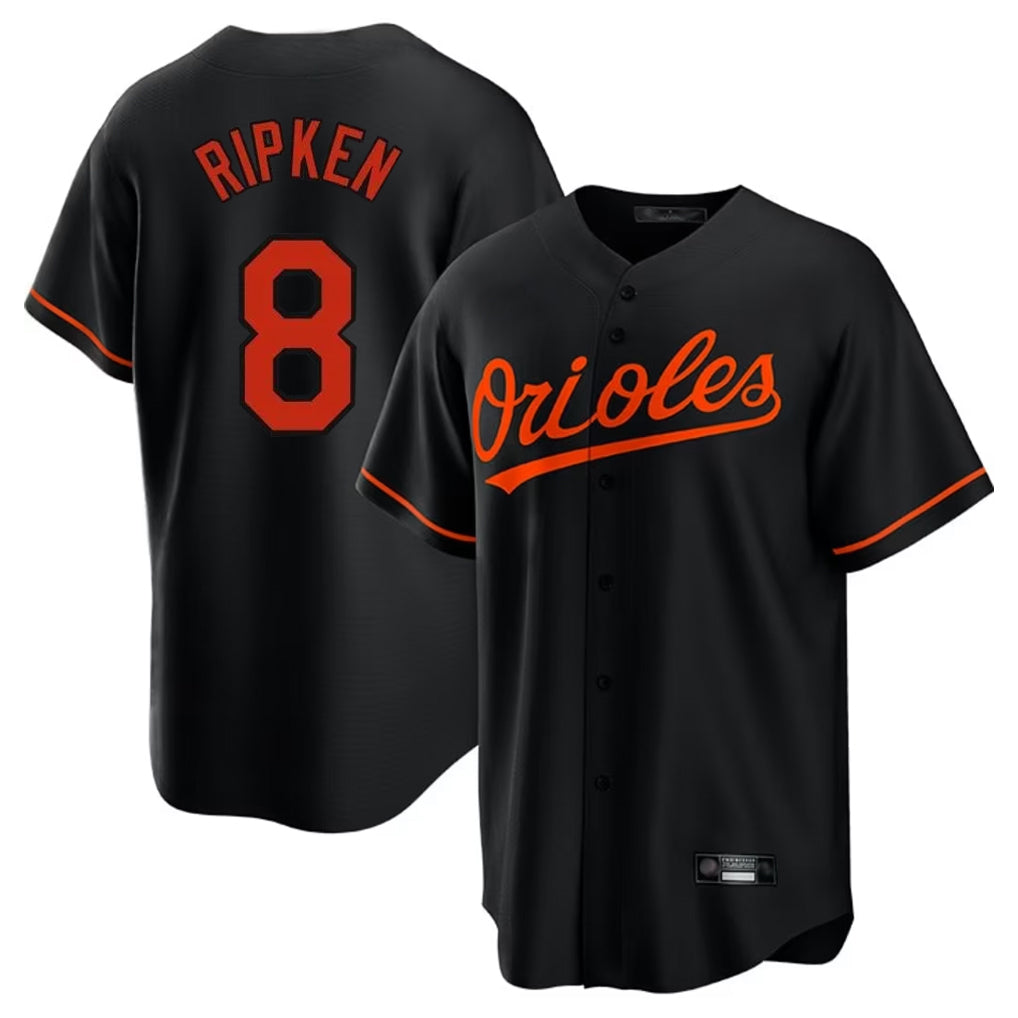 Ndoa B.Orioles #8 Cal Ripken Player Black Home Game Stitched Jerseys