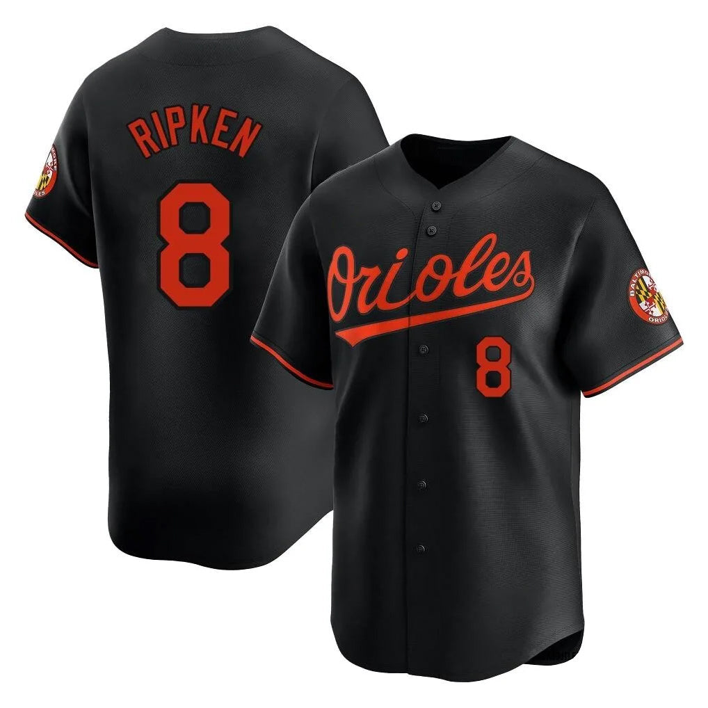 Ndoa B.Orioles #8 Cal Ripken Player Black Limited Home Game Stitched Jerseys