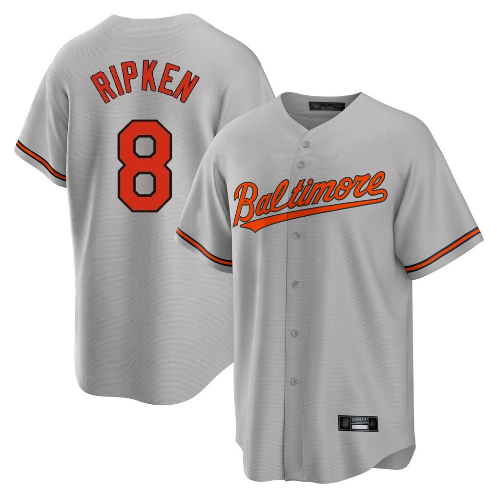 Ndoa B.Orioles #8 Cal Ripken Player Gray Home Game Stitched Jerseys