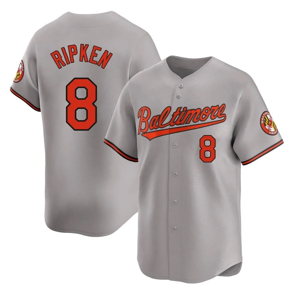 Ndoa B.Orioles #8 Cal Ripken Player Gray Limited Home Game Stitched Jerseys