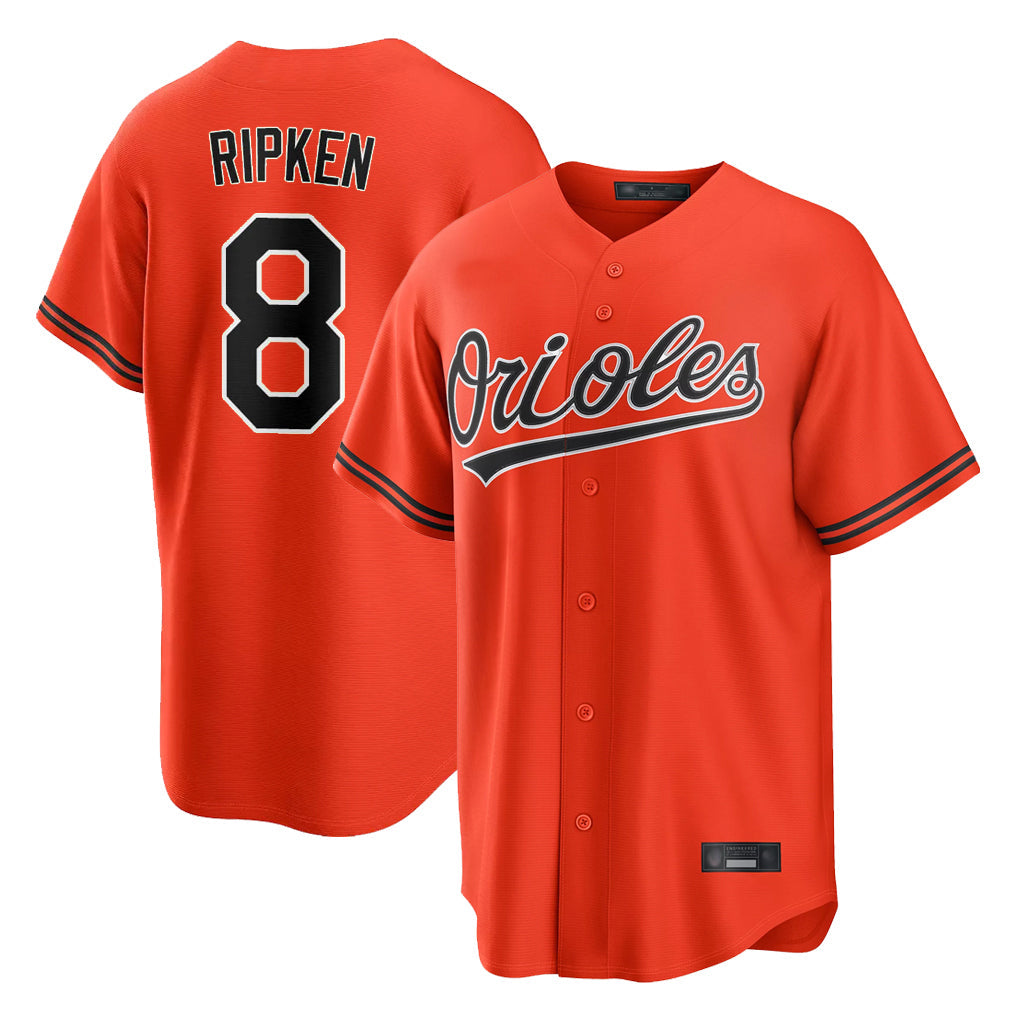 Ndoa B.Orioles #8 Cal Ripken Player Orange Home Game Stitched Jerseys