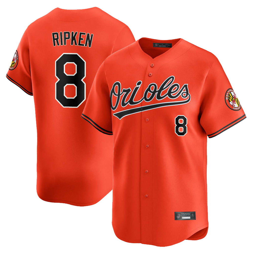 Ndoa B.Orioles #8 Cal Ripken Player Orange Limited Home Game Stitched Jerseys