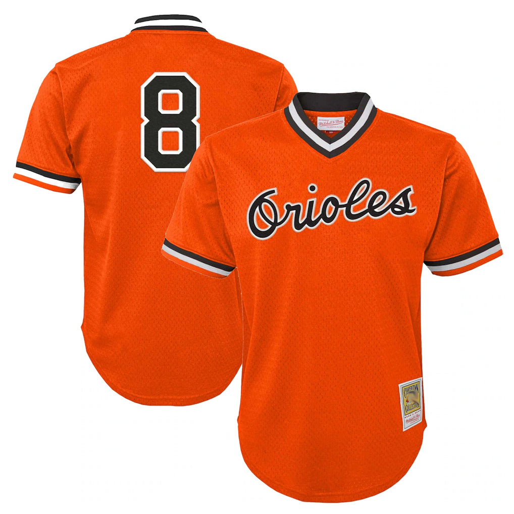 Ndoa B.Orioles #8 Cal Ripken Player Orange Mitchell & Ness Cooperstown Collection Mesh T-shirt Game Stitched Jerseys