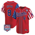Ndoa B.Orioles #8 Cal Ripken Player Red USA 250 Independence Day Vapor Premier Limited Home Game Stitched Jerseys