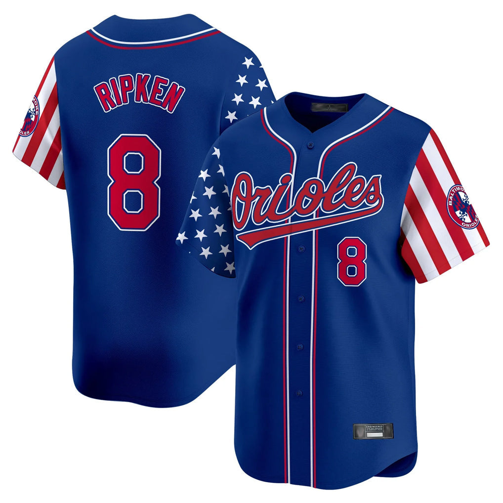 Ndoa B.Orioles #8 Cal Ripken Player Royal Independence Day Vapor Premier Limited Home Game Stitched Jerseys
