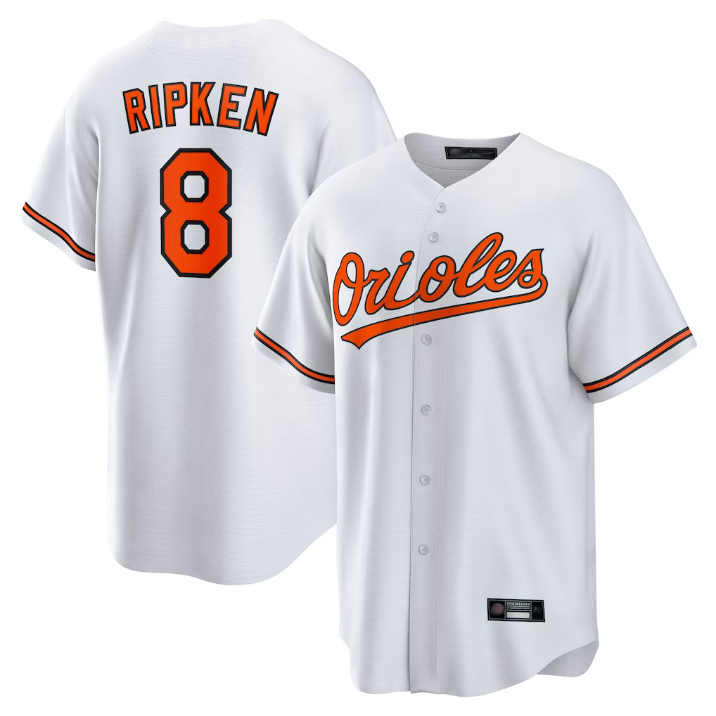 Ndoa B.Orioles #8 Cal Ripken Player White Home Game Stitched Jerseys