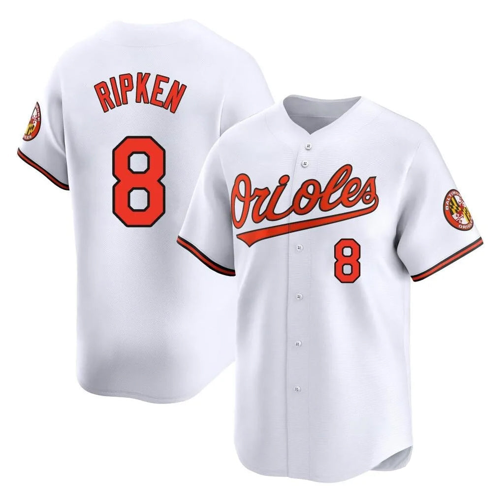 Ndoa B.Orioles #8 Cal Ripken Player White Limited Home Game Stitched Jerseys