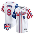 Ndoa B.Orioles #8 Cal Ripken Player White USA 250 Independence Day Vapor Premier Limited Home Game Stitched Jerseys