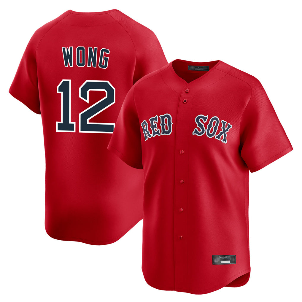 Ndoa B.Red Sox #12 Connor Wong Player Red Limited Home Game Stitched Jerseys