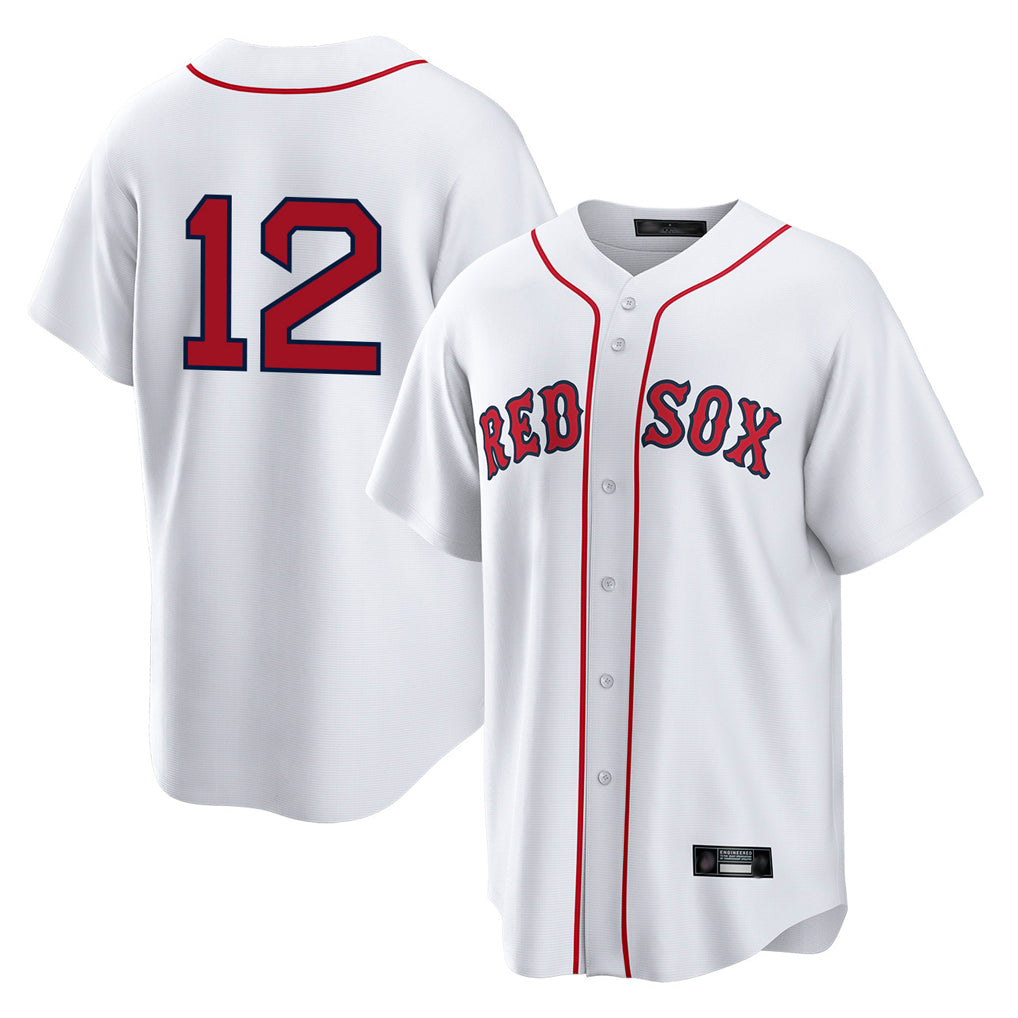 Ndoa B.Red Sox #12 Connor Wong Player White Home Game Stitched Jerseys