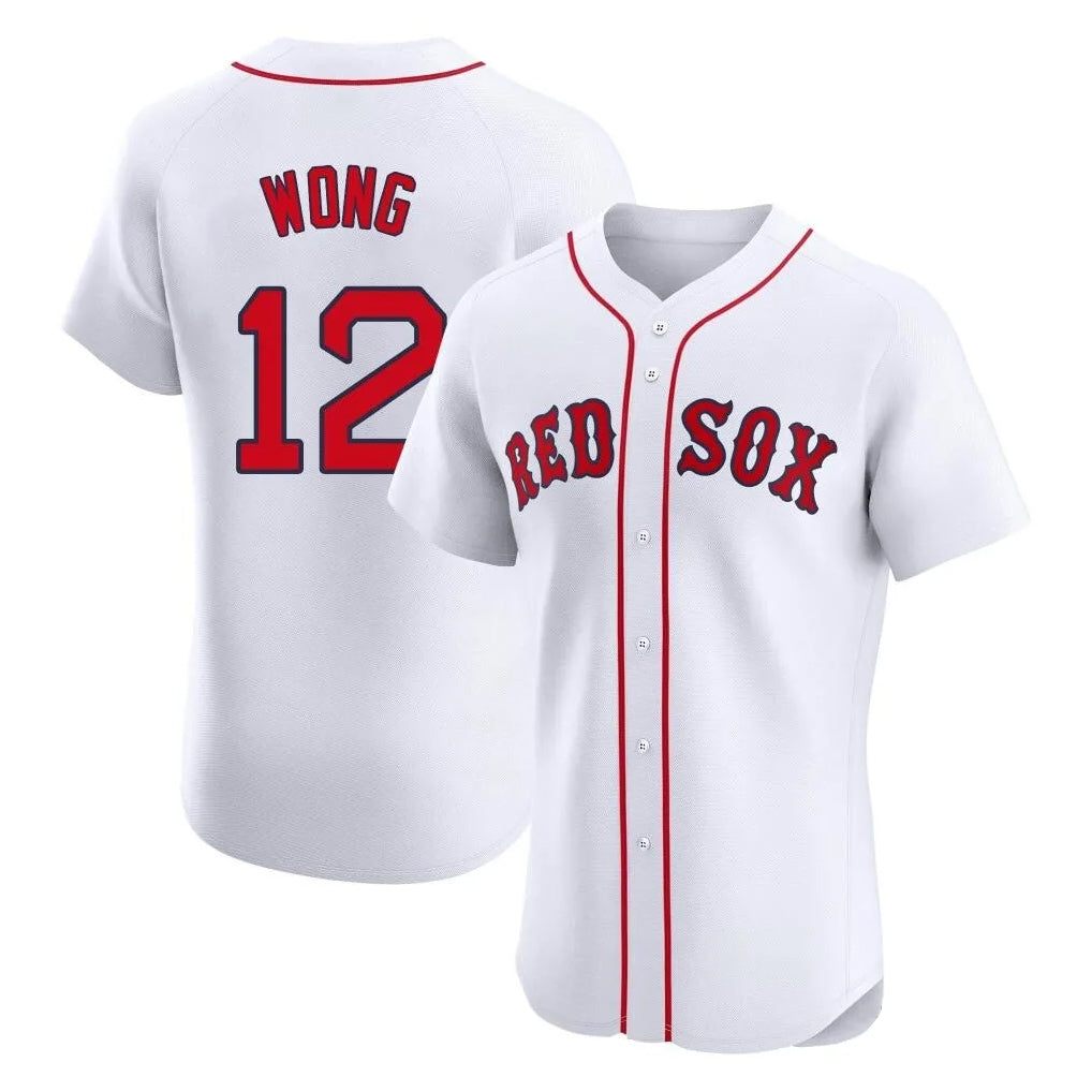 Ndoa B.Red Sox #12 Connor Wong Player White Limited Elite Home Game Stitched Jerseys