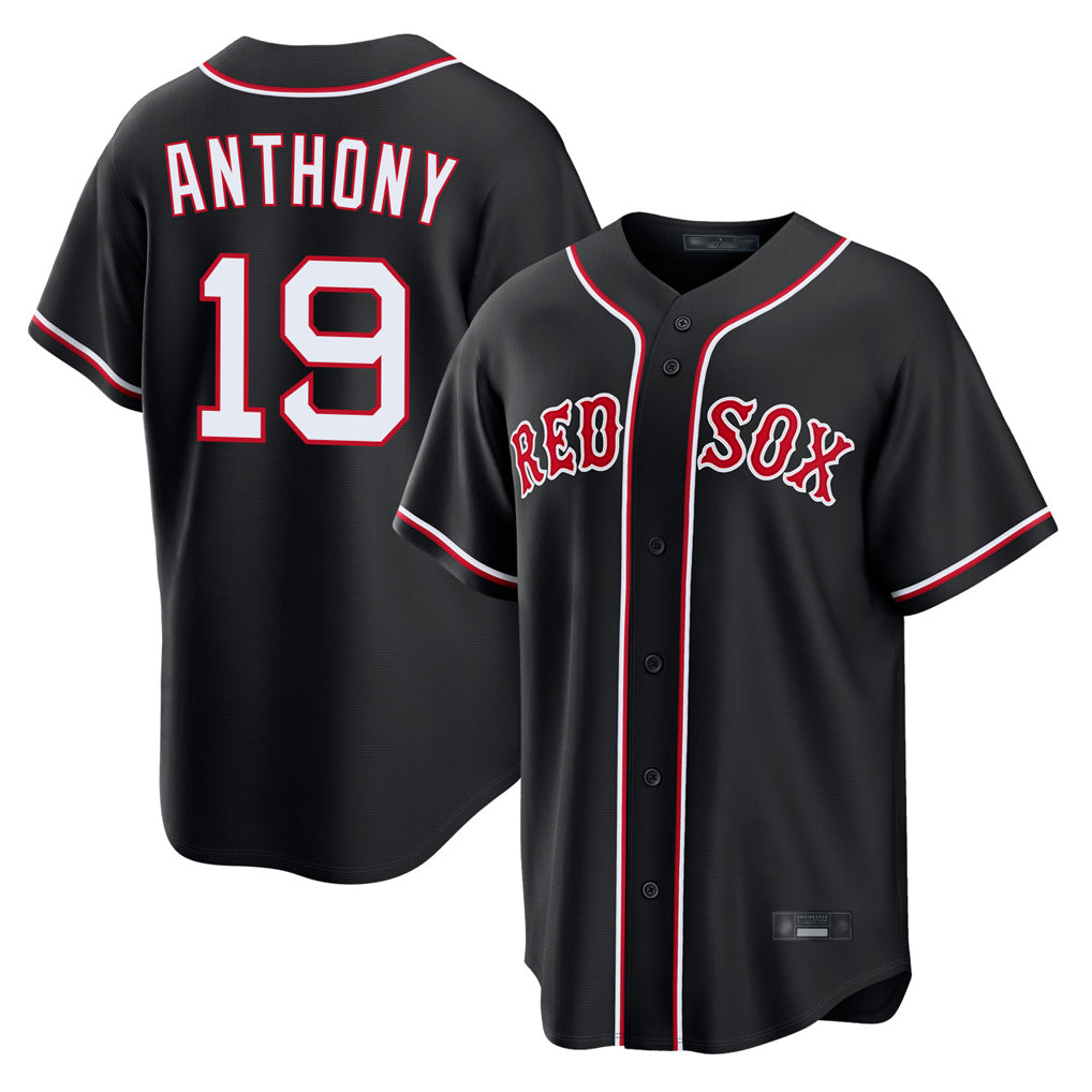 Ndoa B.Red Sox #19 Roman Anthony Player Black Out Home Game Stitched Jerseys