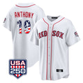 Ndoa B.Red Sox #19 Roman Anthony Player White USA 250 Fourth of July Home Game Stitched Jerseys