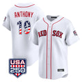 Ndoa B.Red Sox #19 Roman Anthony Player White USA 250 Fourth of July Limited Home Game Stitched Jerseys