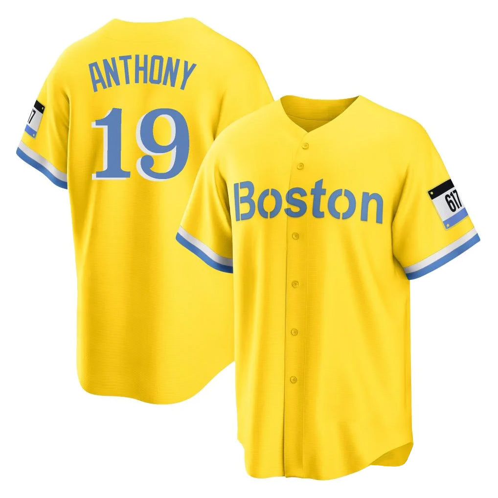 Ndoa B.Red Sox #19 Roman Anthony Player Yellow Home Game Stitched Jerseys
