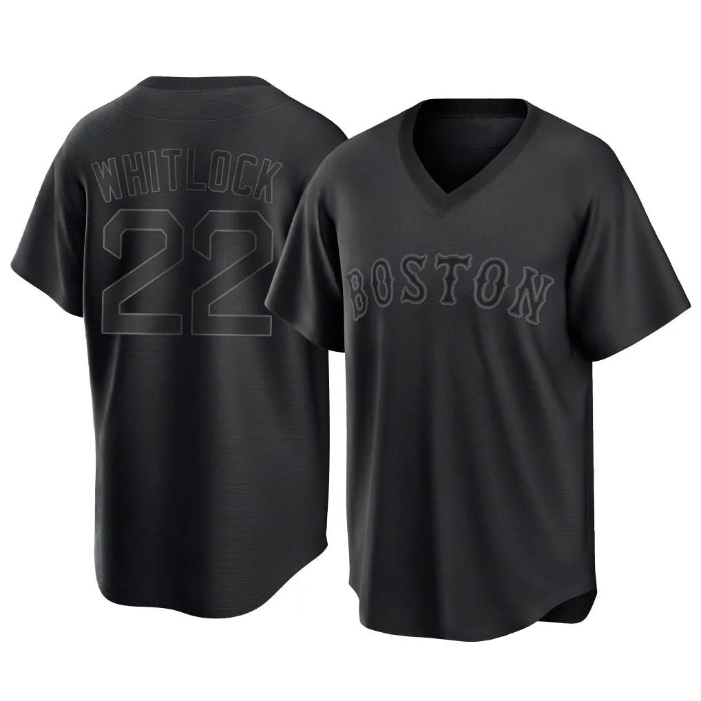 Ndoa B.Red Sox #22 Garrett Whitlock Player Black T-shirt Home Game Stitched Jerseys