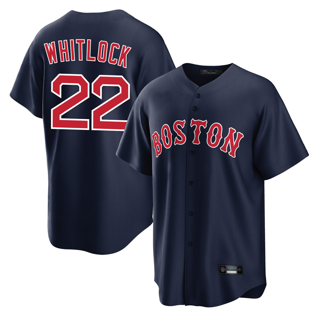 Ndoa B.Red Sox #22 Garrett Whitlock Player Navy Home Game Stitched Jerseys