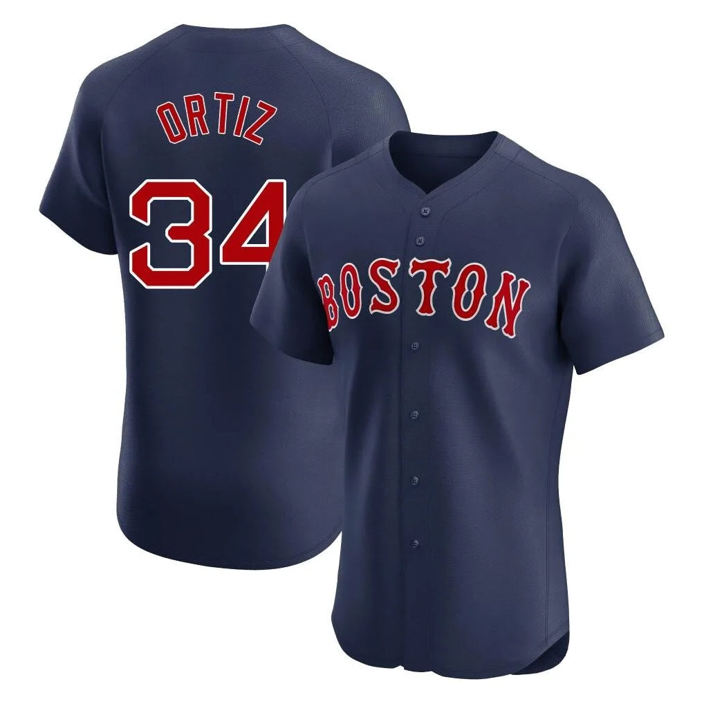 Ndoa B.Red Sox #34 David Ortiz Player Navy Limited Elite Home Game Stitched Jerseys