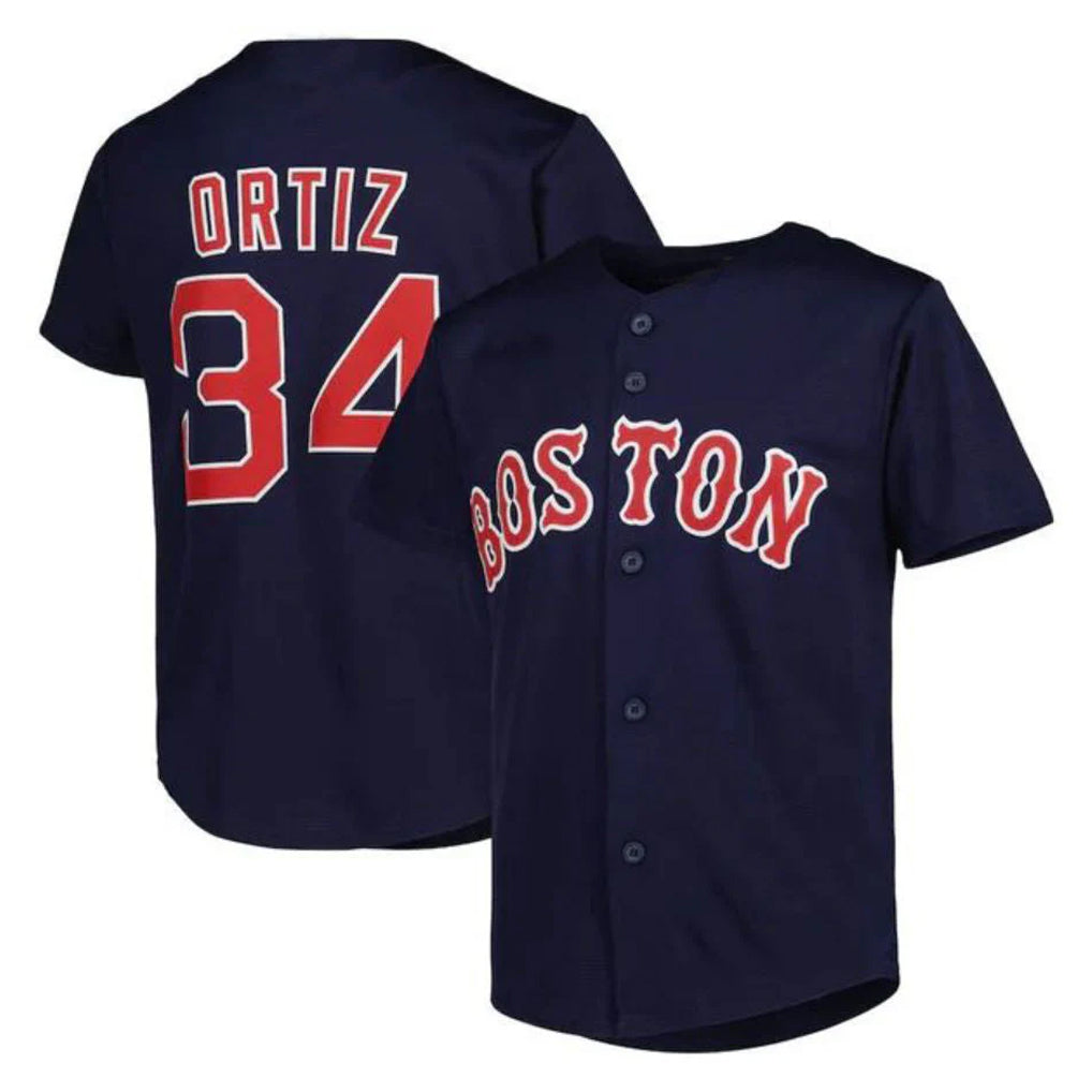 Ndoa B.Red Sox #34 David Ortiz Player Navy Mitchell & Ness Cooperstown Collection Mesh Home Stitched Jerseys