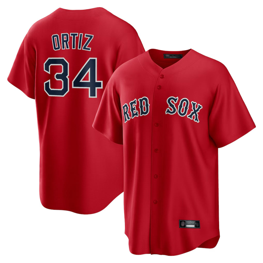 Ndoa B.Red Sox #34 David Ortiz Player Red Home Game Stitched Jerseys