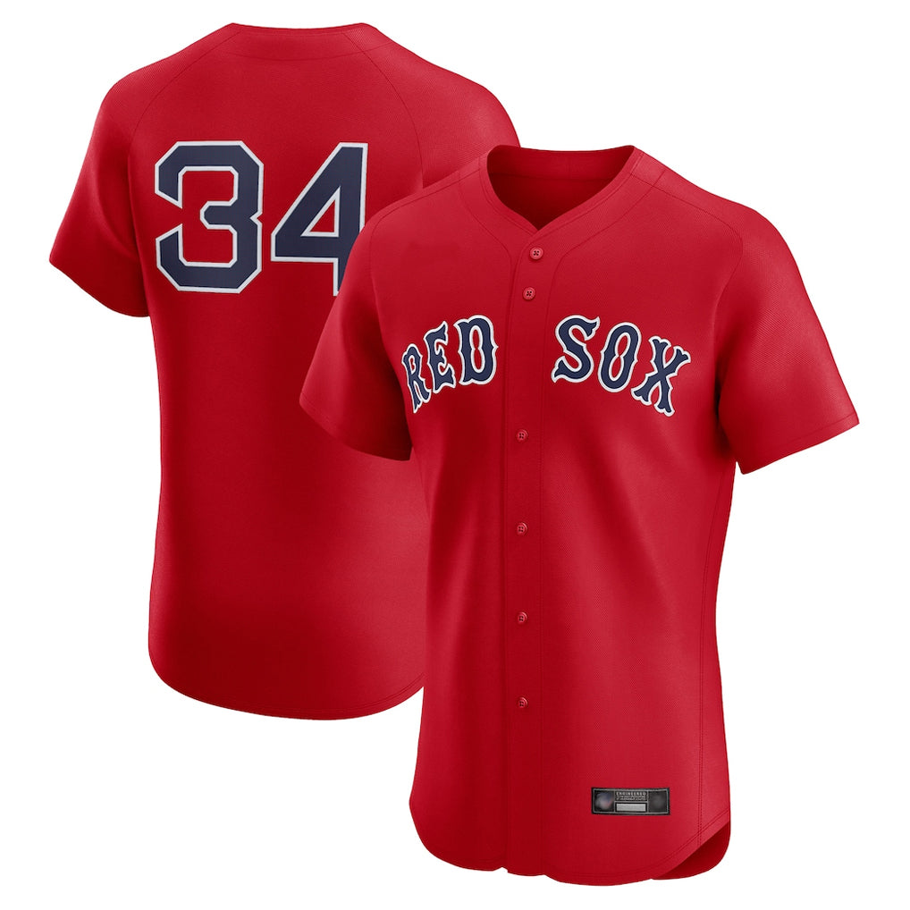 Ndoa B.Red Sox #34 David Ortiz Player Red Limited Elite Home Game Stitched Jerseys