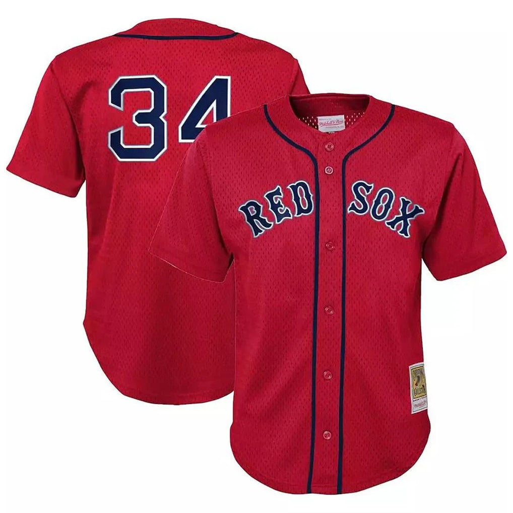 Ndoa B.Red Sox #34 David Ortiz Player Red Mitchell & Ness Cooperstown Collection Mesh Home Stitched Jerseys