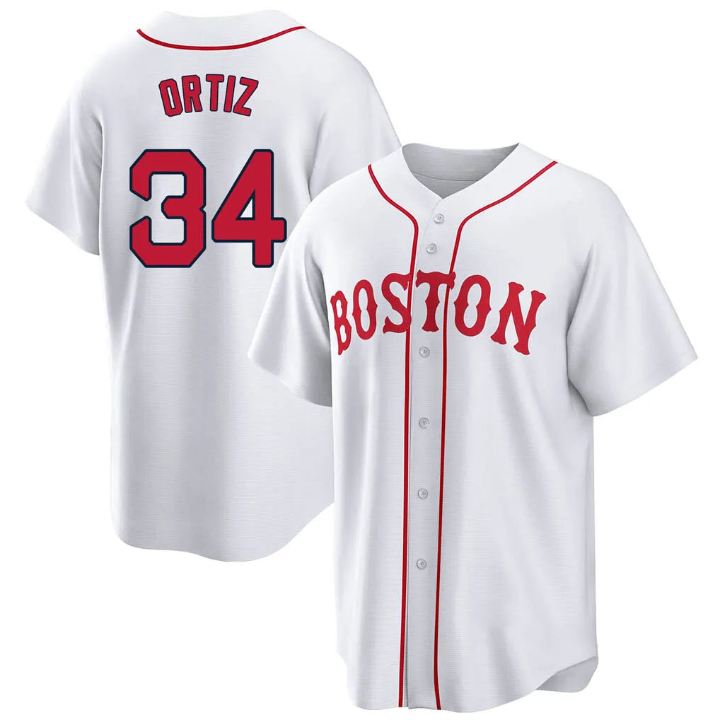 Ndoa B.Red Sox #34 David Ortiz Player White Game Home Stitched Jerseys
