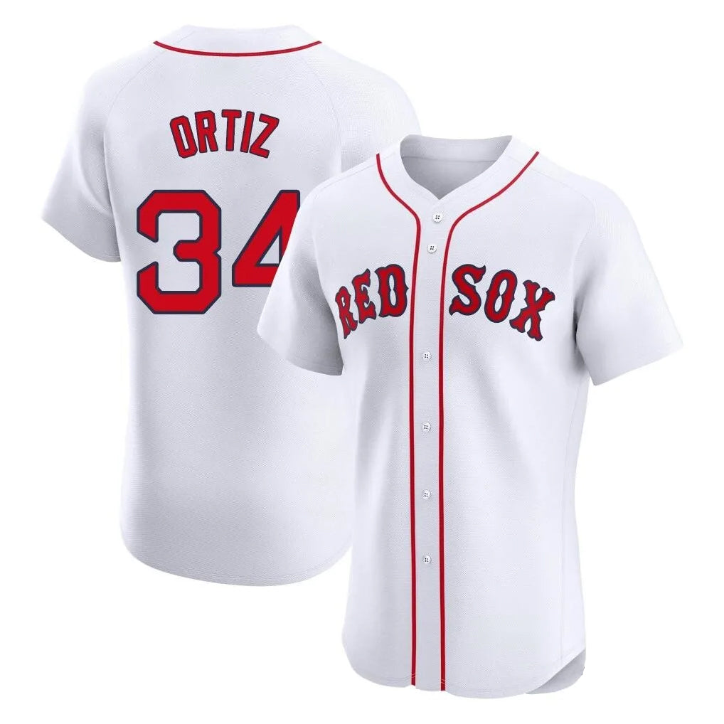Ndoa B.Red Sox #34 David Ortiz Player White Limited Elite Home Game Stitched Jerseys