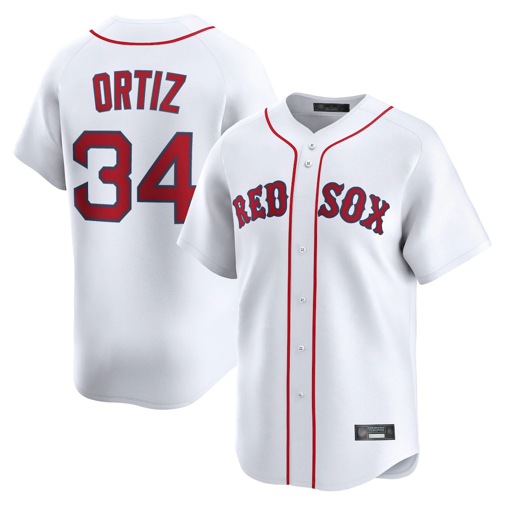 Ndoa B.Red Sox #34 David Ortiz Player White Limited Home Game Stitched Jerseys