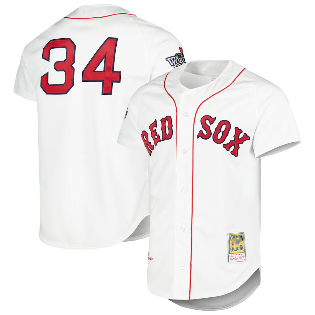 Ndoa B.Red Sox #34 David Ortiz Player White Mitchell & Ness Cooperstown Collection Mesh Home Stitched Jerseys