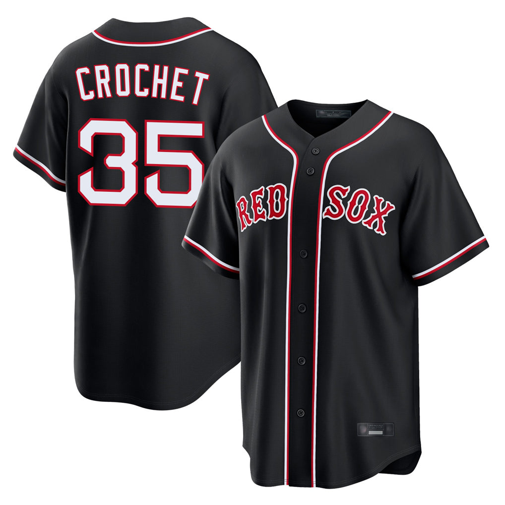 Ndoa B.Red Sox #35 Garrett Crochet Player Black Out Home Game Stitched Jerseys