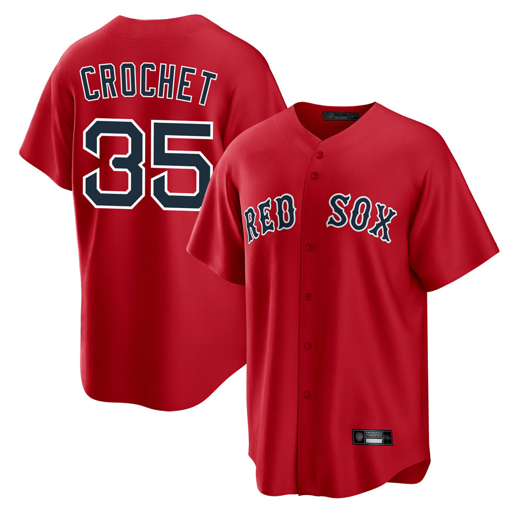 Ndoa B.Red Sox #35 Garrett Crochet Player Red Home Game Stitched Jerseys