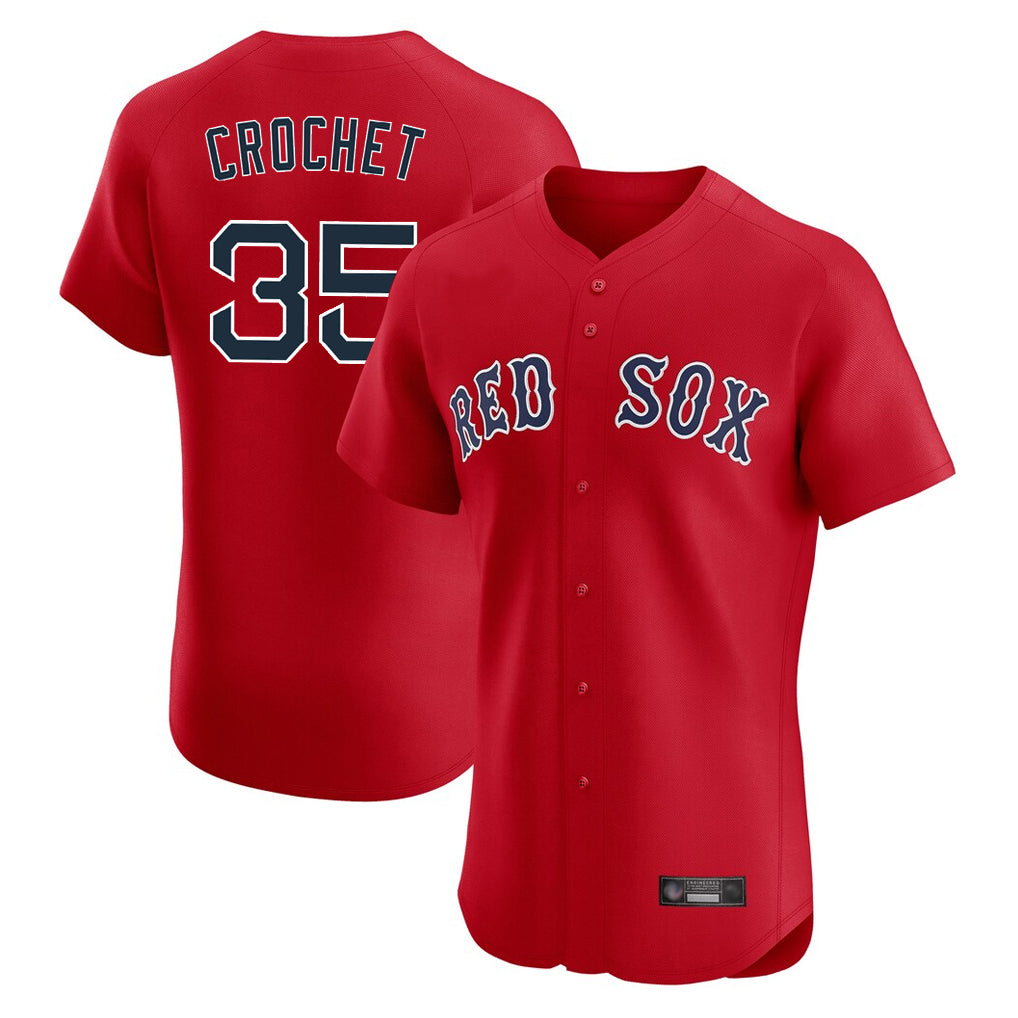 Ndoa B.Red Sox #35 Garrett Crochet Player Red Limited Elite Home Game Stitched Jerseys