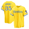 Ndoa B.Red Sox #35 Garrett Crochet Player Yellow Home Game Stitched Jerseys
