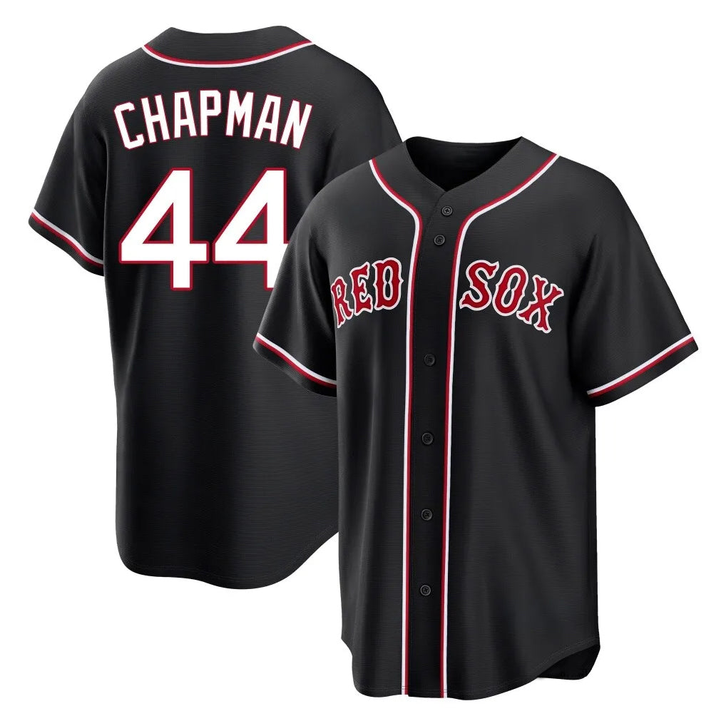 Ndoa B.Red Sox #44 Aroldis Chapman Player Black Out Home Game Stitched Jerseys