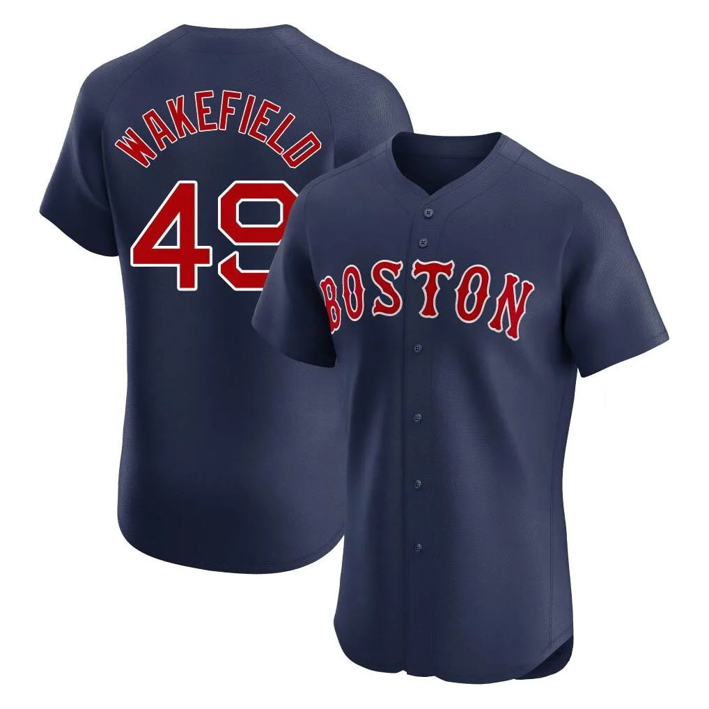 Ndoa B.Red Sox #49 Tim Wakefield Player Navy Limited Elite Home Game Stitched Jerseys