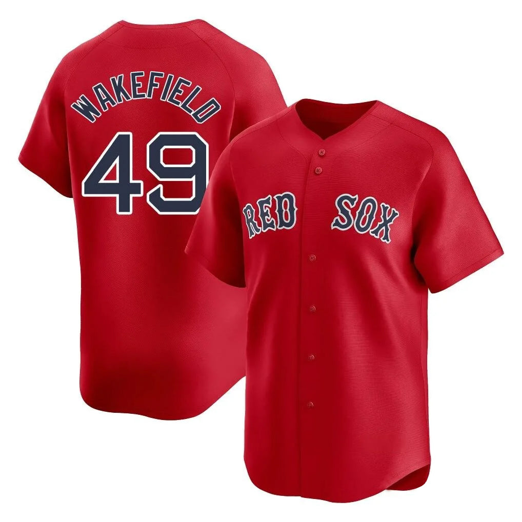 Ndoa B.Red Sox #49 Tim Wakefield Player Red Limited Home Game Stitched Jerseys