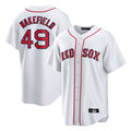 Ndoa B.Red Sox #49 Tim Wakefield Player White Home Game Stitched Jerseys