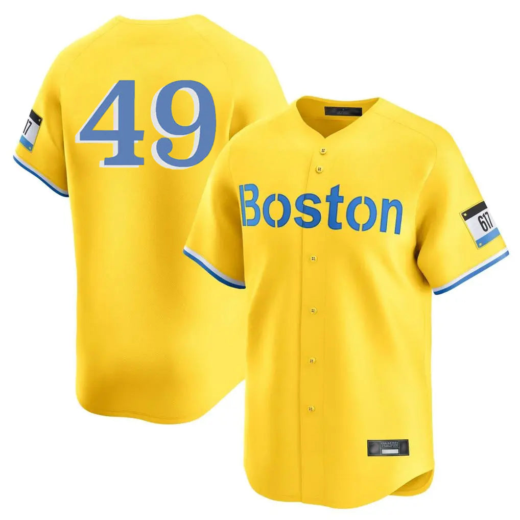 Ndoa B.Red Sox #49 Tim Wakefield Player Yellow Limited Home Game Stitched Jerseys