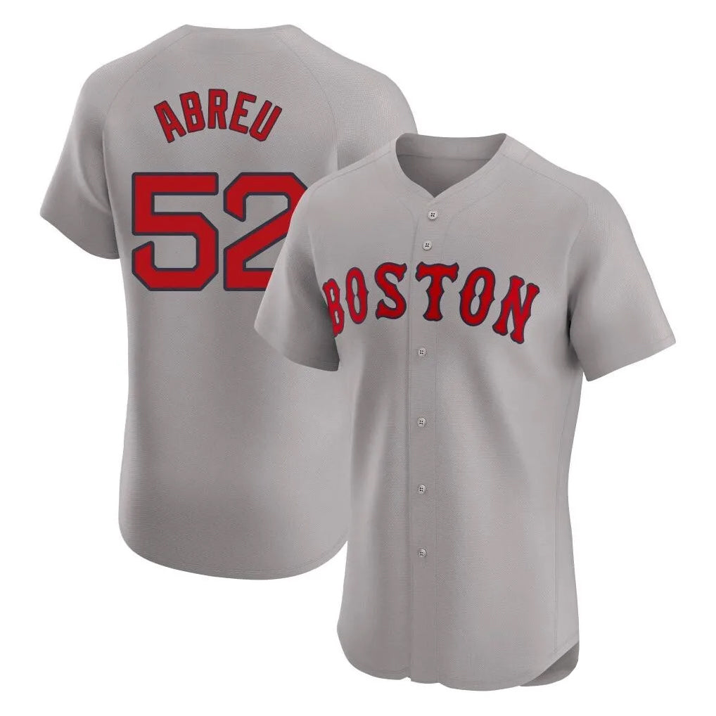 Ndoa B.Red Sox #52 Wilyer Abreu Player Gray Road Limited Elite Home Game Stitched Jerseys